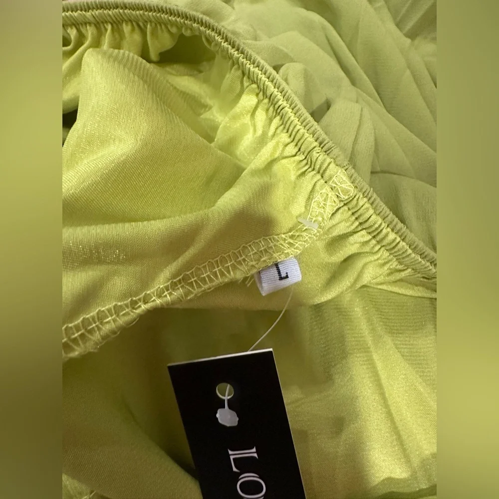 Love & Lemonade Lime Green Halter Maxi Dress Large - Picture 9 of 10